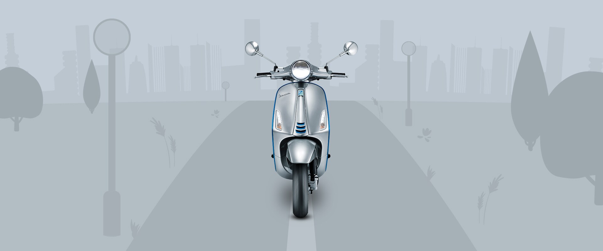 Scooter electrique 12v vespa bleu - pack luxe